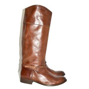 $400 FRYE Melissa Seam Tall BUCKLE KNEE Boot COGNAC LEATHER 10 (MG31)